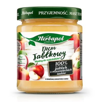 Herbapol Apple Jam, 280 g – Reduced-Sugar Fruit Spread in a Glass Jar