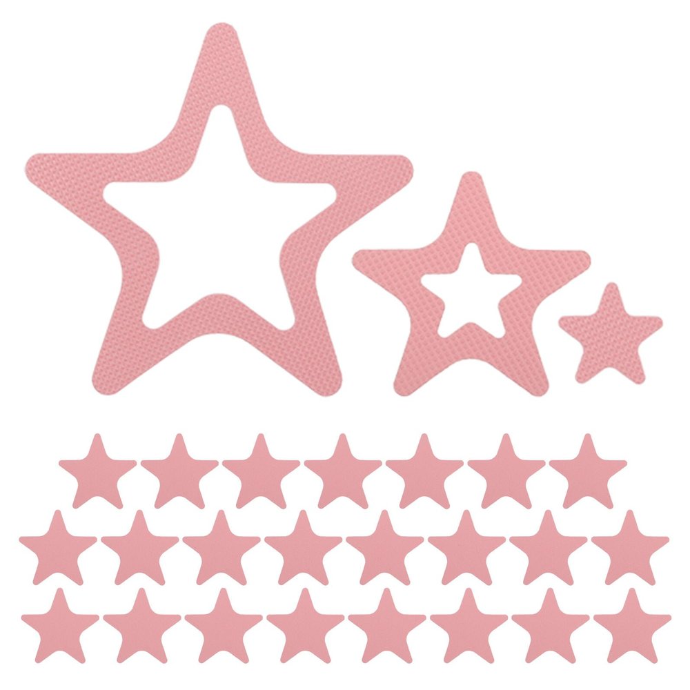 Supvox 24-Piece Pink Star-Shaped PEVA Non-Slip Bathtub Stickers