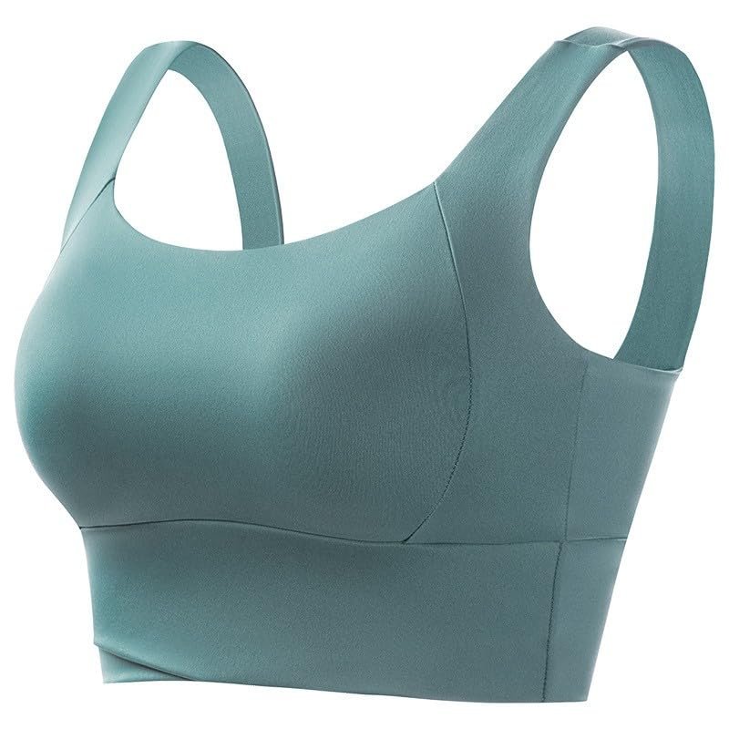 Uwdiohq V-Neck Push-Up Bra Without Underwire for Women, Lace Bra with Front Button Placket, Shaping Cups, Adjustable Straps, Green, S