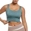Uwdiohq V-Neck Push-Up Bra Without Underwire for Women, Lace Bra with Front Button Placket, Shaping Cups, Adjustable Straps, Green, S view 4