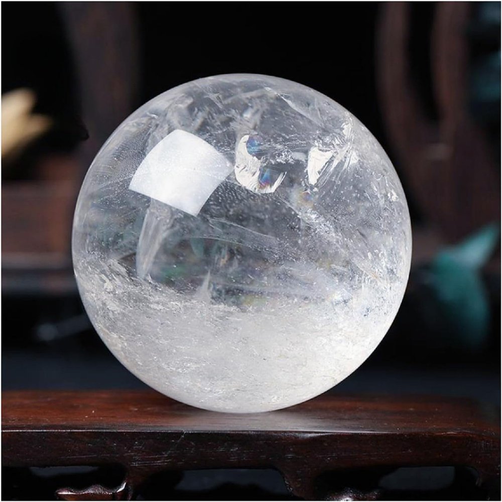 Generic Clear Quartz Crystal Ball, Large Healing Crystal Sculpture, 45–50 mm