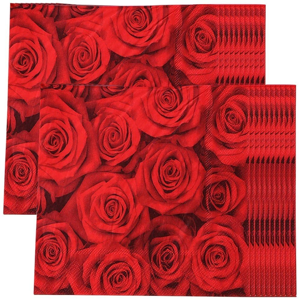 Brxmpn Floral Paper Napkins for Birthdays, Weddings & Bachelorette Parties