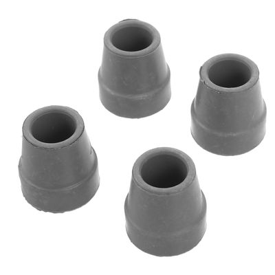 Homoyoyo 4-Piece Non-Slip Rubber Tips for 16 mm Square Walking Sticks, Gray