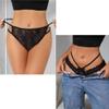 Eagerlove Women's Sexy Lace G-String Thong Panties, Black, A/B, 2-Pack, L view 2