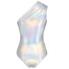 Women's Wet-Look Metallic Sleeveless Bodysuit view 4