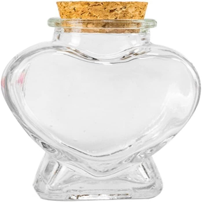 Clockjuan Mini Heart-Shaped Glass Bottle with Cork