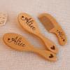 3-Piece Personalized Engraved Wooden Baby Hair Brush Set view 2
