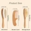 3-Piece Personalized Engraved Wooden Baby Hair Brush Set view 3