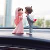 2 Pairs Wedding Cake Toppers, Cartoon Couple Figurines and Car Dashboard Ornaments view 2