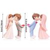 2 Pairs Wedding Cake Toppers, Cartoon Couple Figurines and Car Dashboard Ornaments view 3