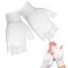 Simsky 4 Pairs Cotton Fingerless Gloves, UV Protection, White view 1