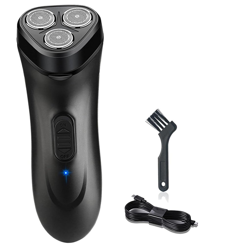 Men's Electric Shaver, USB Rechargeable, 3-in-1 Wet/Dry, Black