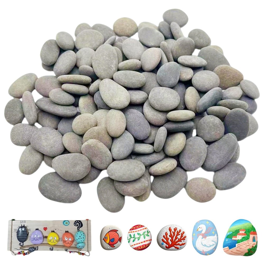 GUOYOU 40 Flat Painting Stones, 1-3cm