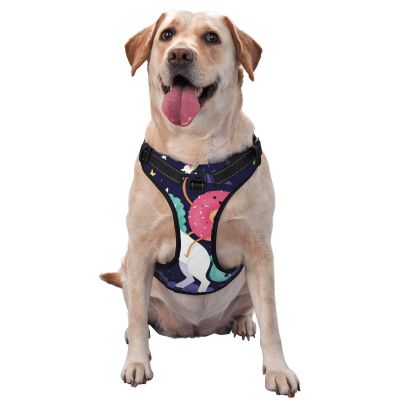 Adjustable Reflective Unicorn Donut Rainbow Pet Vest, Size M