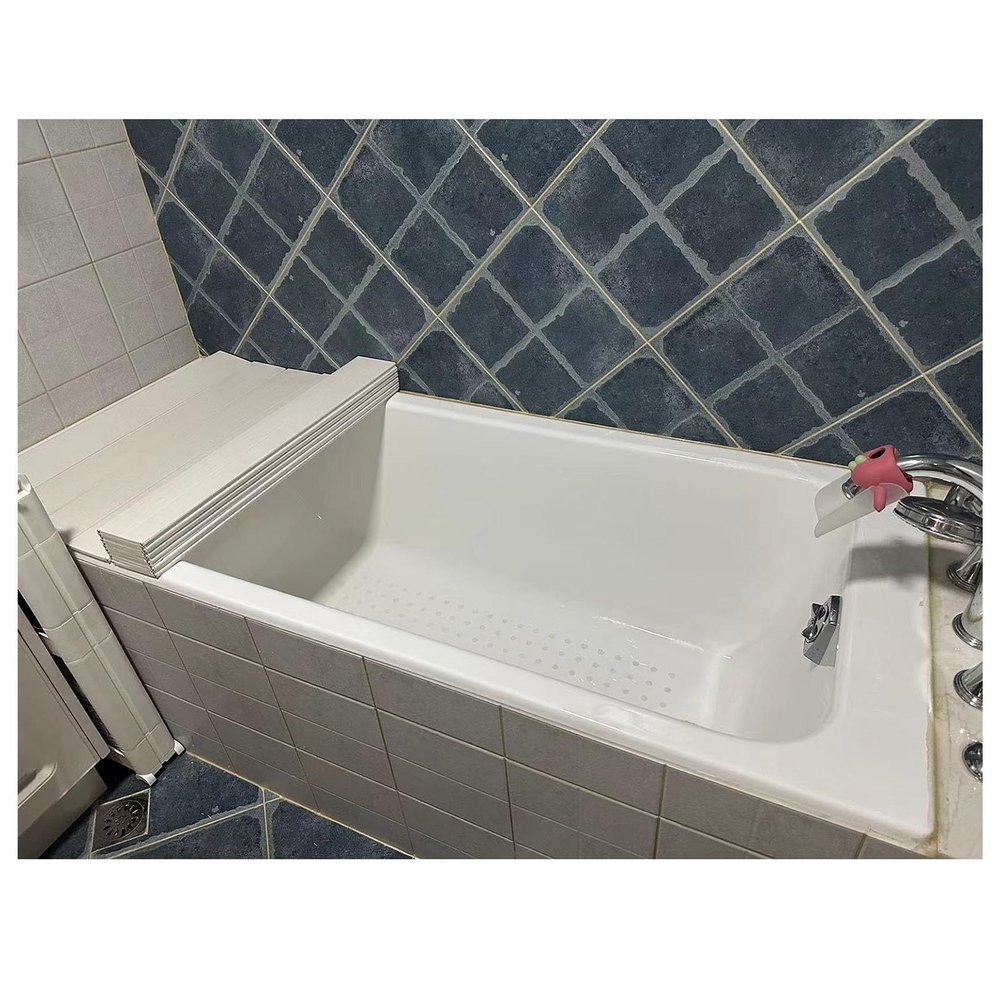Multifunctional Folding Bathtub Tray with Insulating Cover, 0.6 cm Thick, Dustproof, Bathroom and Relaxation Shelf (75 x 116 x 0.6 cm) — Ideal for Spa Experiences