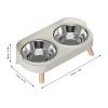 HEEPDD Elevated Dog Bowls with Stand, Stainless Steel Food and Water Bowls with Splash Guard and Non-Slip Legs, 2 x 400 ml Capacity, for Small and Medium-Sized Dogs and view 4