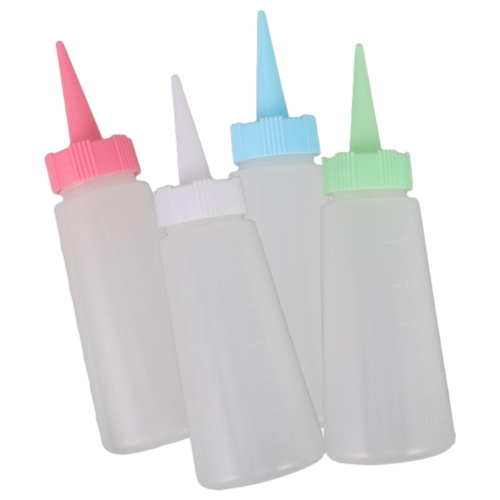 Baluue 4-Pack 120 mL Hair Applicator Bottles with Twist Caps and Graduated Scale