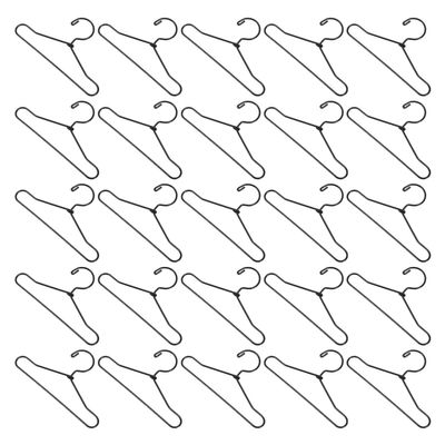 Housoutil 50-Piece Small Black Metal Doll Clothes Hangers, 6.5 x 3.5 cm