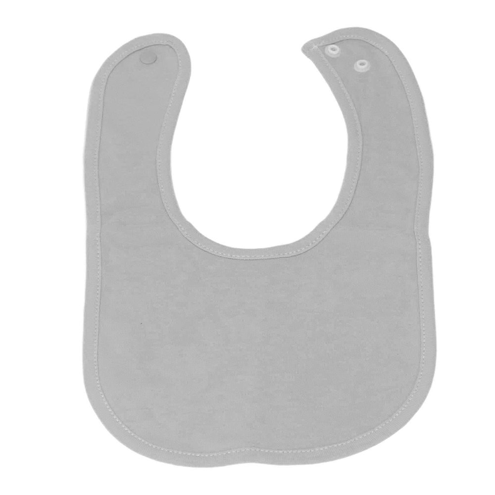 Pilipane Baby Cotton Bib with Snap Closure, Double-Layer Drool Bib for Newborns, Gray, 29.2 x 18.1 cm