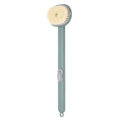 Long-Handle Bath Brush with Liquid Dispenser, Green