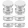 Zerodeko Round Aluminum Tins with Screw Lids, 6-Piece Set, Silver Storage Containers for Face Cream and Small Cosmetic Samples view 1