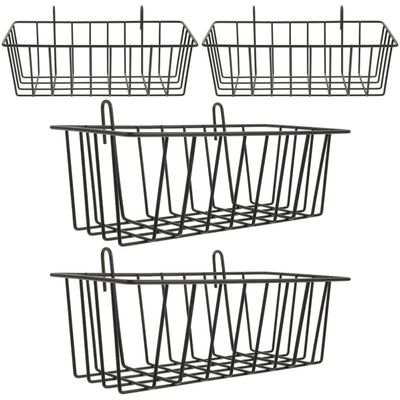 Abaodam 4-Piece Rabbit Feeders for Cages, Iron, Black Metal Holders with Smooth Edges for Rabbits and Guinea Pigs