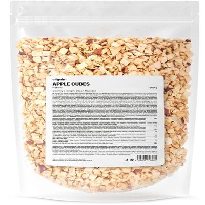 Vilgain Dried Apple Cubes (500 g) – Pure Fruit, No Added Sugar or Sulfites, Vegan