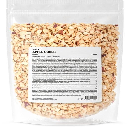 Vilgain Dried Apple Cubes (500 g) – Pure Fruit, No Added Sugar or Sulfites, Vegan