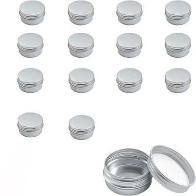 jwtyu 50 mL Aluminum Tins, 15-Pack, Refillable Cream Jars