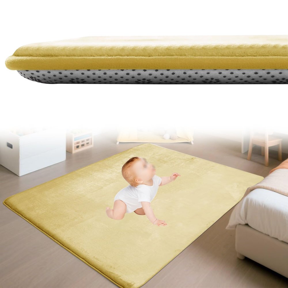 Zteiuqx Kids Rug, 2 cm Thick Coral Velvet Play Mat, Non-Slip, 190 x 240 cm