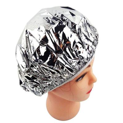 TIKATARER Reusable Aluminum Foil Shower Cap, 30 cm, Silver, 1 Count