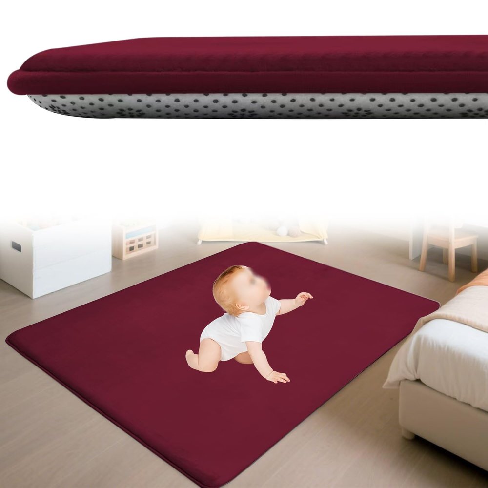 Zteiuqx Kids Coral Velvet Rug, 180 x 200 cm, Rose Red