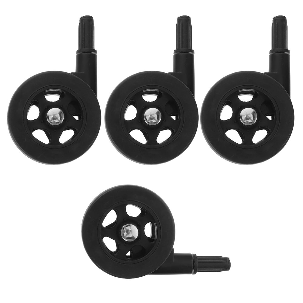 Quiet Baby Walker Wheels, 4-Piece Set, PP and Metal, Black