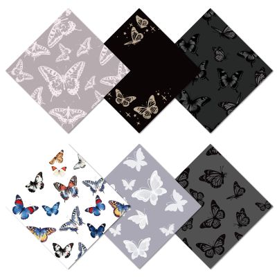 CREATCABIN 6-Pack Microfiber Eyeglass Cleaning Cloths, Reusable, Butterfly Pattern, 16 x 16 cm