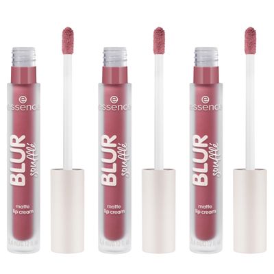 essence BLUR soufflé matte lip cream, No. 07, Red, Matte, Vegan, Oil-Free, Paraben-Free, Microplastic-Free, 3-Pack (3 x 3.6 mL)