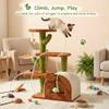 Cactus Cat Tree for Indoor Cats with Cozy Cave, Wide Perch, 69.8 cm, Multi-Level Tower, Brown view 4