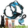 No-Pull Front-Clip Dog Harness, Adjustable Reflective Vest with Lead, Blue, S view 1