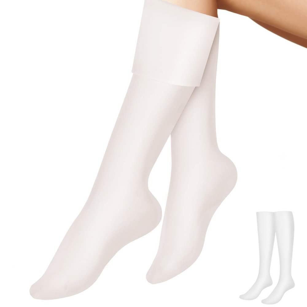 Long Moisturizing Foot Socks, White, SEBS, Elastic, Breathable