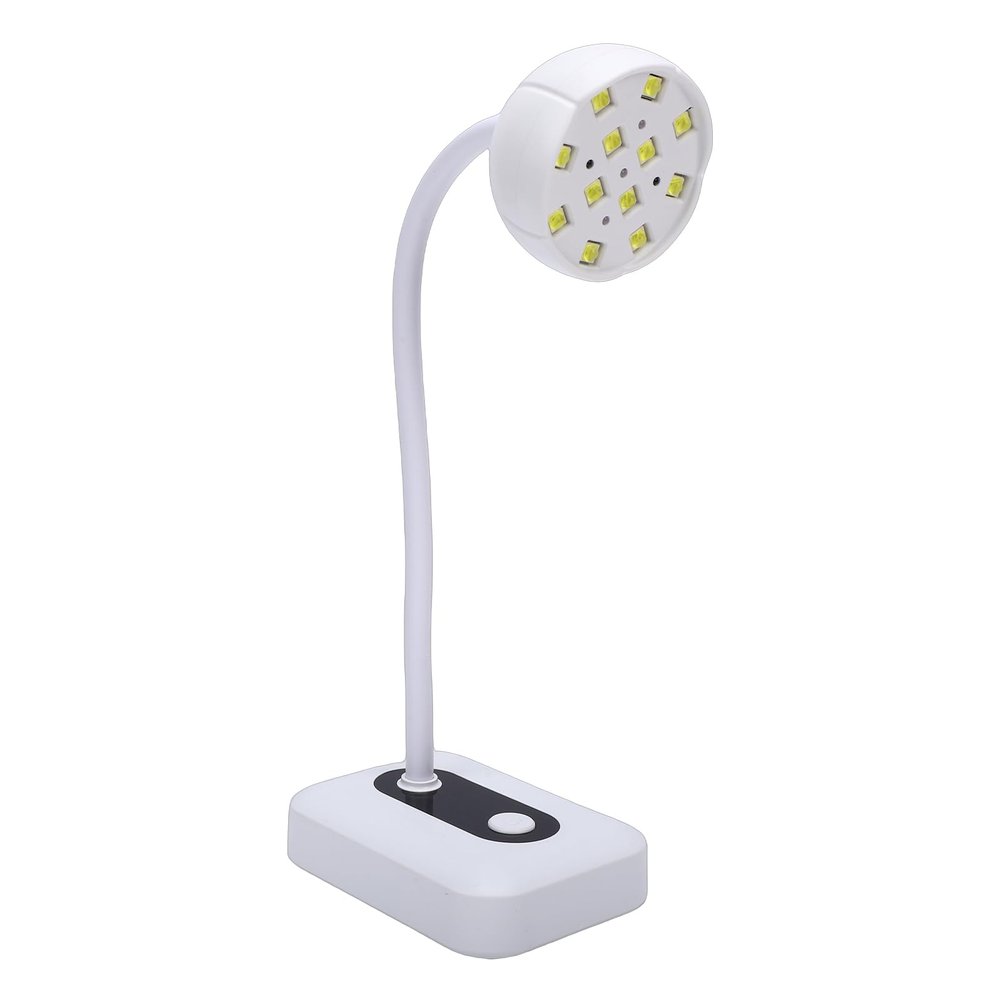 Brrnoo 36W UV LED Nail Lamp with Digital Display, Rechargeable Dryer and 360° Gooseneck (White)