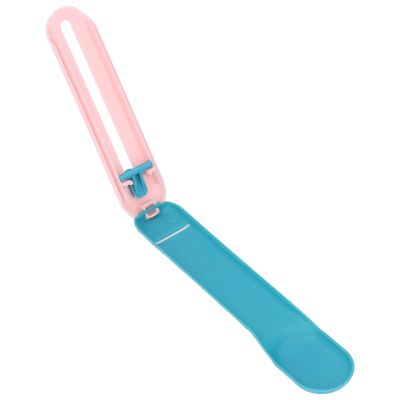 Alomejor Cat Spoon, PP Plastic Squeeze Feeder for Wet Treats, Blue with Pink