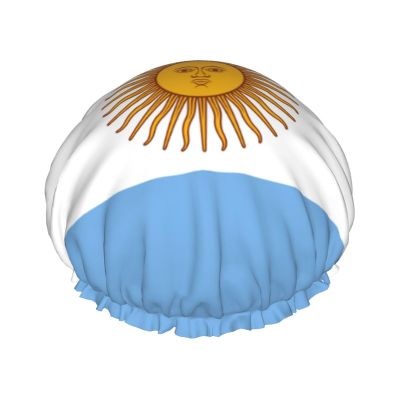 Argentine Flag Shower Cap, Large, Washable, Elastic Band