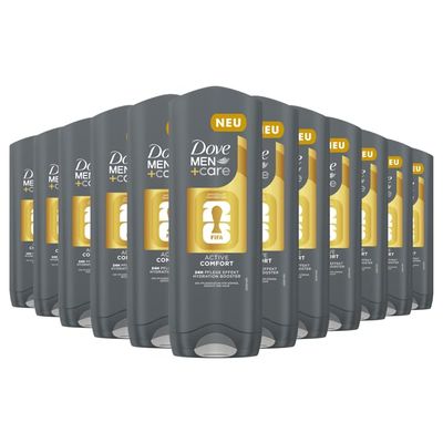 Dove Men+Care 3-in-1 Active Comfort FIFA Edition Shower Gel for Body, Face & Hair, 24-Hour Care Effect, 12 x 250 ml