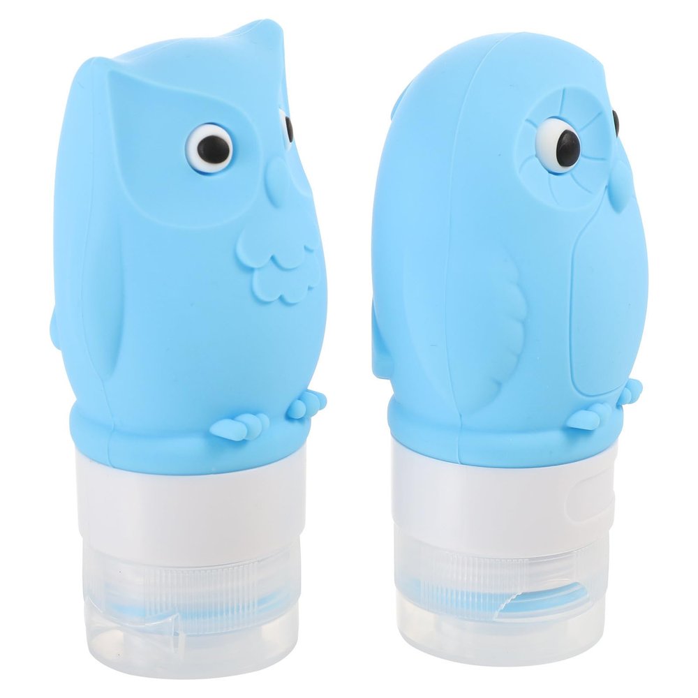 Hemobllo 2-Pack 60 mL Cat-Head Silicone Travel Bottles for Shampoo and Lotion