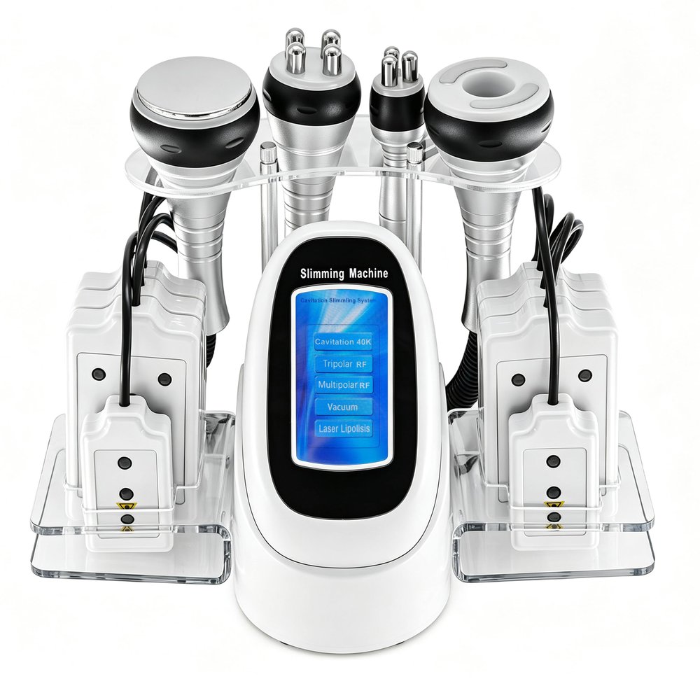 Elitzia 5-in-1 Body Sculpting Machine for Skin Tightening and Full-Body Contouring with 40K Cavitation, RF, Vacuum RF and Lipo Laser Pads
