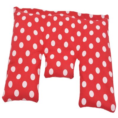 NATURMOOR Cherry Pit Neck Pillow 40 x 25 cm, Class I CE Medical Device, Cotton, Red with Large White Dots