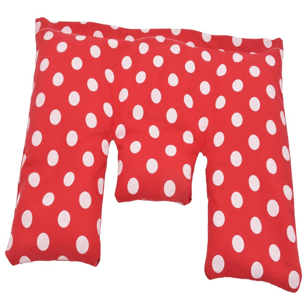 NATURMOOR Cherry Pit Neck Pillow 40 x 25 cm, Class I CE Medical Device, Cotton, Red with Large White Dots