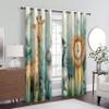 Generic Kids' Safari Blackout Curtains, 2-Piece Set, Jungle Animal Cartoon Motif, Living Room and Bedroom Decor, Thermal Blackout Curtains, H 260 x W 140 cm - O151 view 2
