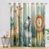 Generic Kids' Safari Blackout Curtains, 2-Piece Set, Jungle Animal Cartoon Motif, Living Room and Bedroom Decor, Thermal Blackout Curtains, H 260 x W 140 cm - O151 view 3