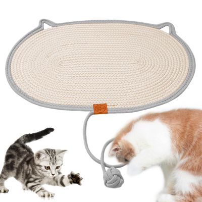 Cat Scratching Mat, Interactive Non-Slip Play Mat with Ball