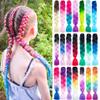 Nvzi AG Synthetic Hair Extensions for Crochet, Twist and Box Braids, 61 cm, Rainbow Ombre Jumbo Braiding Hair, 8-Pack view 3